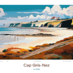 Affiche Cap Gris-Nez Illustration La plage