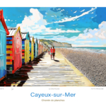 Affiche Cayeux-sur-Mer Illustration Chemin de planches