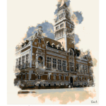 Affiche Dunkerque Architecture Hôtel de Ville