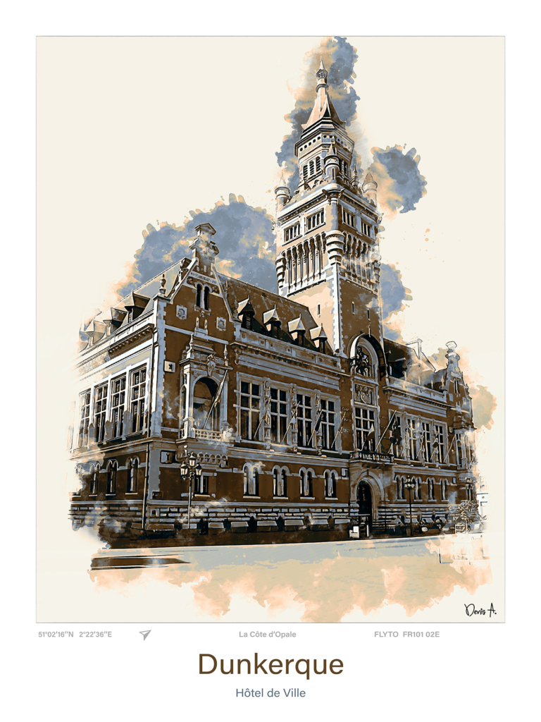 Affiche Dunkerque Architecture Hotel de Ville FR101 02E A