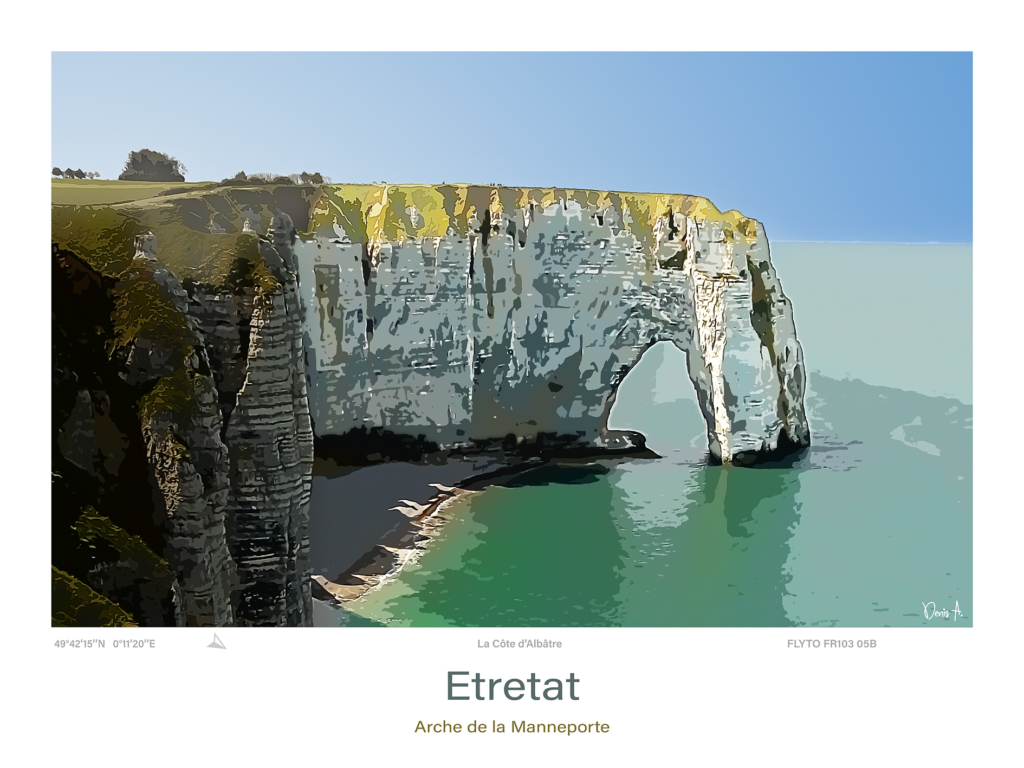 Affiche Etretat Illustration Arche de la Manneporte FR103 05B A