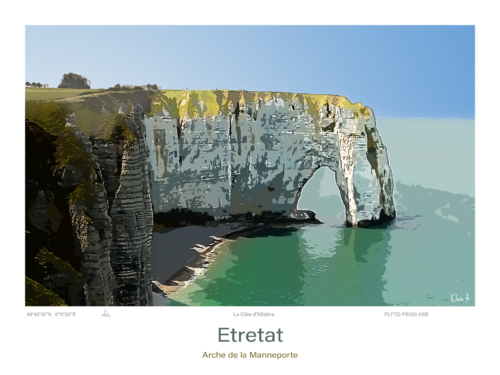 Affiche Etretat Illustration Arche de la Manneporte FR103 05B A