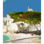 Affiche Etretat Illustration Notre-Dame-de-la-Garde