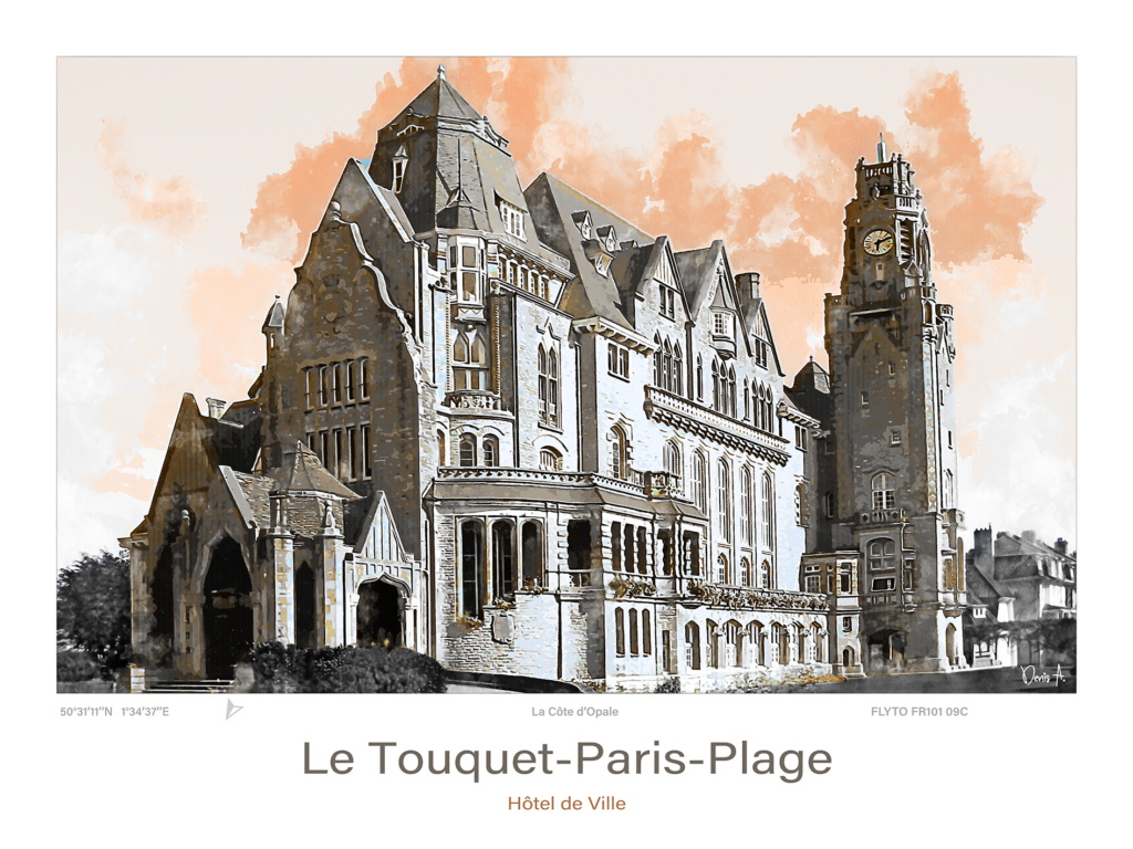 Affiche Le Touquet Paris Plage Architecture Hotel de Ville FR101 09C A