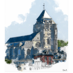 Affiche Le Tréport Architecture Eglise Saint-Jacques
