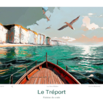 Affiche Le Tréport Illustration Falaise de craie
