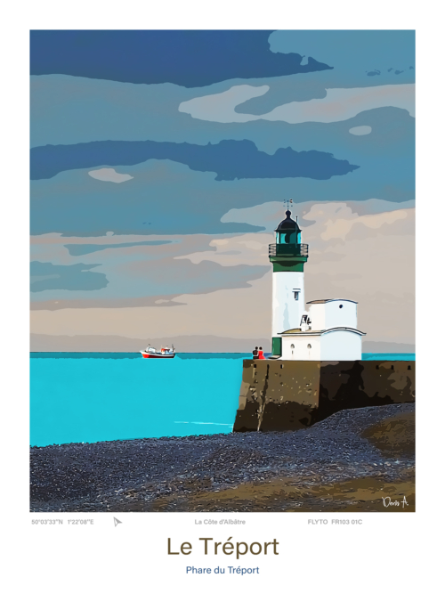 Affiche Le Treport Illustration Phare du Treport FR103 01C A
