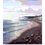 Affiche Mers-les-Bains Illustration Esplanade