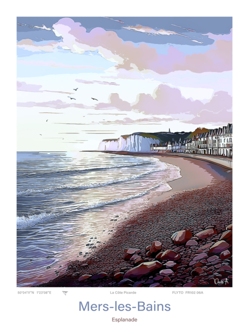 Affiche Mers les Bains Illustration Esplanade FR102 06A A