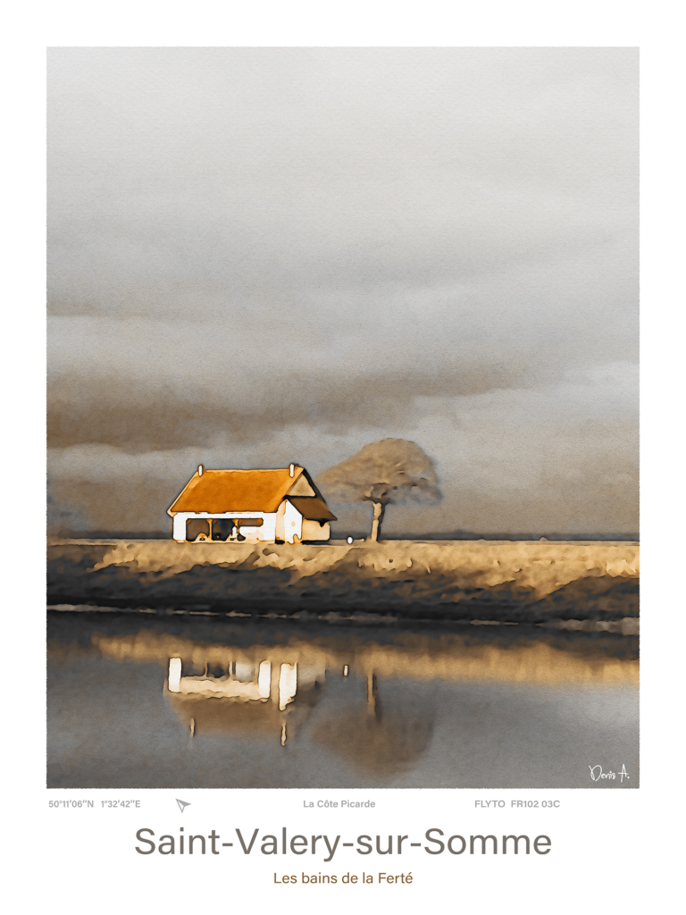 Affiche Saint Valery sur Somme Aquerelle Les bains de la Ferte FR102 03C A