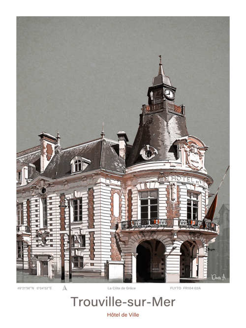 Affiche Trouville sur Mer Architecture Hotel de Ville FR104 02A A
