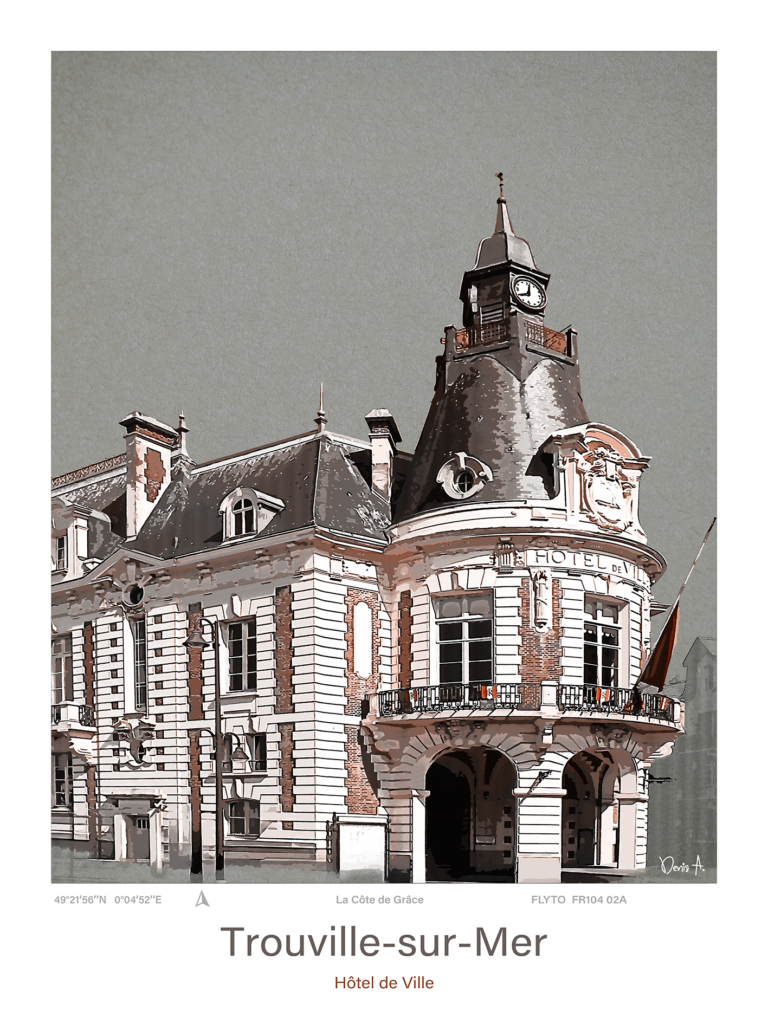 Affiche Trouville sur Mer Architecture Hotel de Ville FR104 02A A