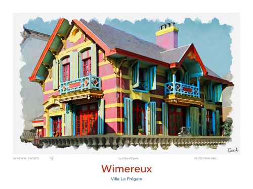 Affiche Wimereux Aquarelle Villa La Frégate 2 Affiche Wimereux Aquarelle Villa La Fregate FR101 06C A