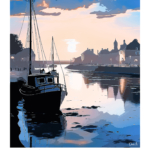 Affiche Wimereux Illustration Embouchure du Wimereux
