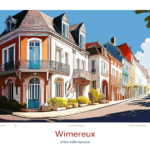 Affiche Wimereux Illustration Villas belle époque