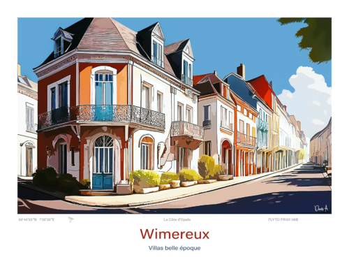 Affiche Wimereux Ilustration Villas belle epoque FR101 06B A