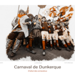 Affiche Carnaval de Dunkerque Aquarelle Chahut des carnavaleux