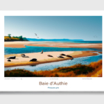 Toile Baie d’Authie Illustration Phoques gris