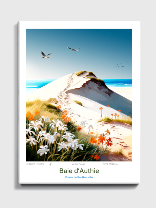 Toile Baie d’Authie Illustration Pointe de Routhiauville 2 Toile Baie dAuthie Illustration Pointe de routhiauville FR102 01A T