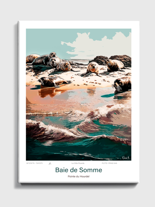 Toile Baie de Somme Illustration Pointe du Hourdel FR102 04A T