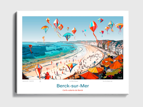 Toile Berck sur Mer Illustration Cerfs volants de Berck FR101 10B T