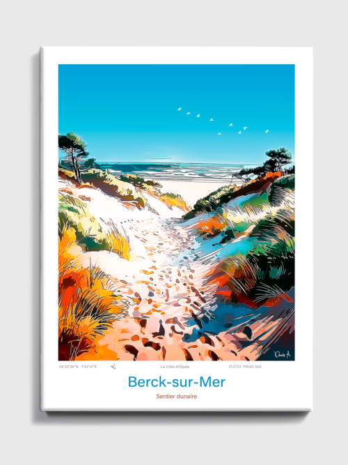 Toile Berck sur Mer Illustration Sentier dunaire FR101 10A T