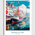 Toile Boulogne-sur-Mer Illustration Port de Pêche