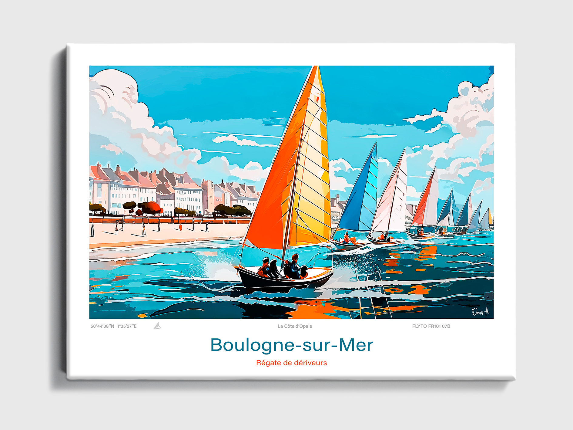 Toile Boulogne-sur-Mer Illustration Régate de dériveurs 1 Toile Boulogne-sur-Mer Illustration Régate de dériveurs