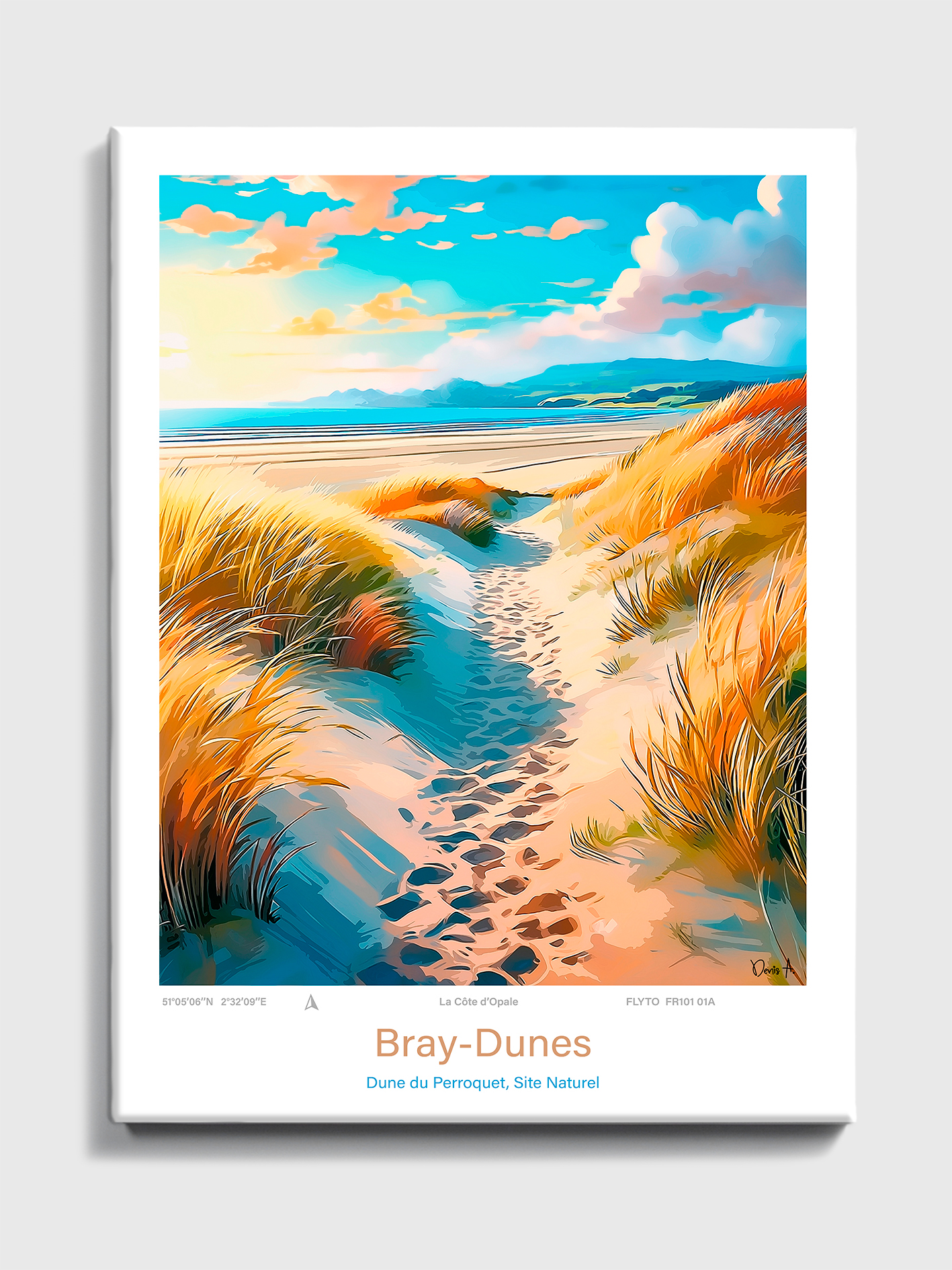 Toile Bray-Dunes Illustration Site naturel Dune du Perroquet 4 Toile Bray Dunes Illustration Site naturel Dune du Perroquet FR101 01A T