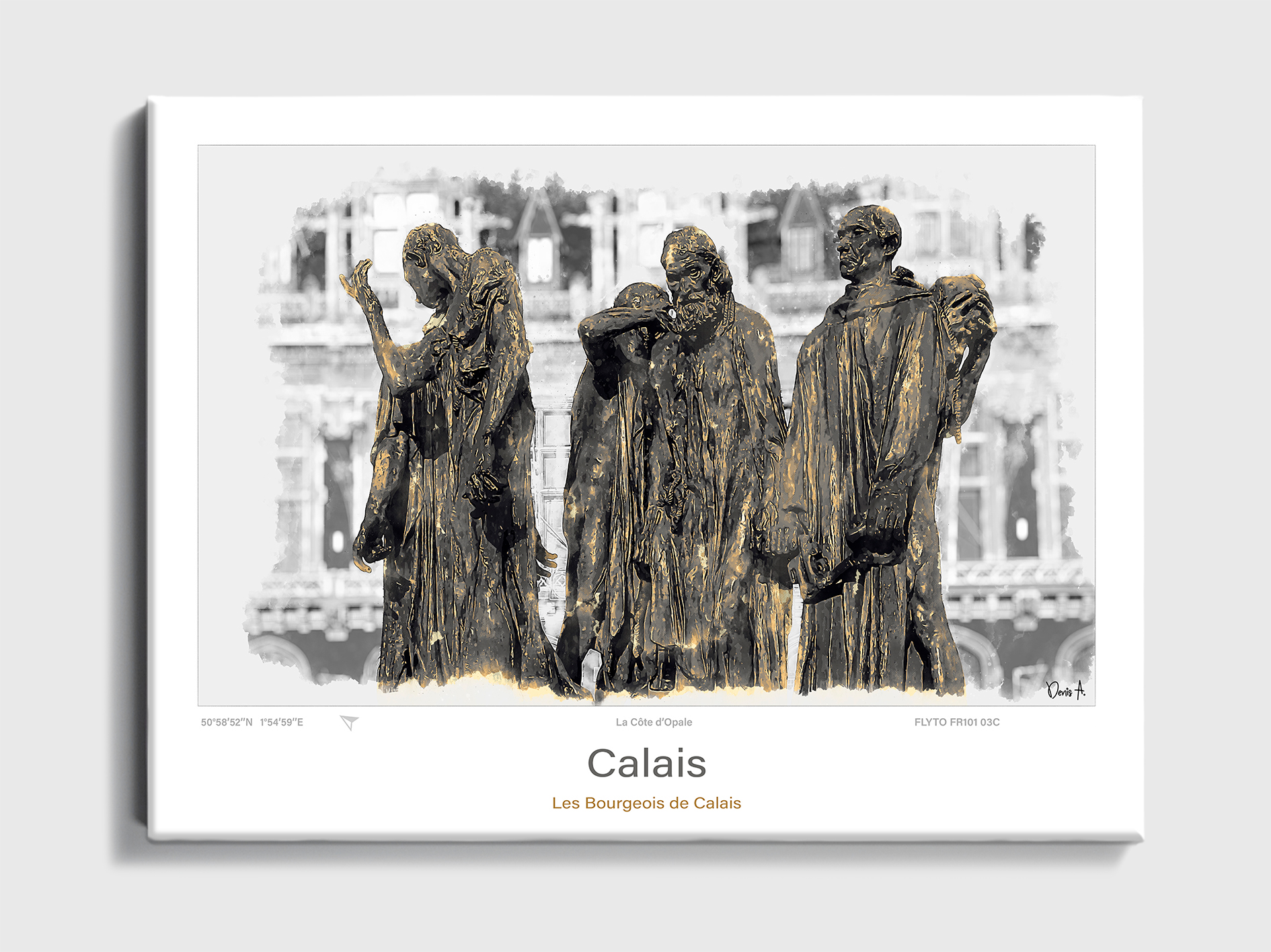 Toile Calais Architecture Les Bourgeois de Calais 42 Toile Calais Architecture Les Bourgeois de Calais FR101 03C T