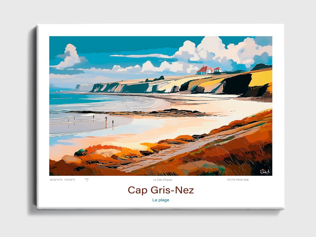 Toile Cap Gris Nez Illustration La plage FR101 05B T