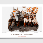 Toile Carnaval de Dunkerque Aquarelle Chahut des carnavaleux