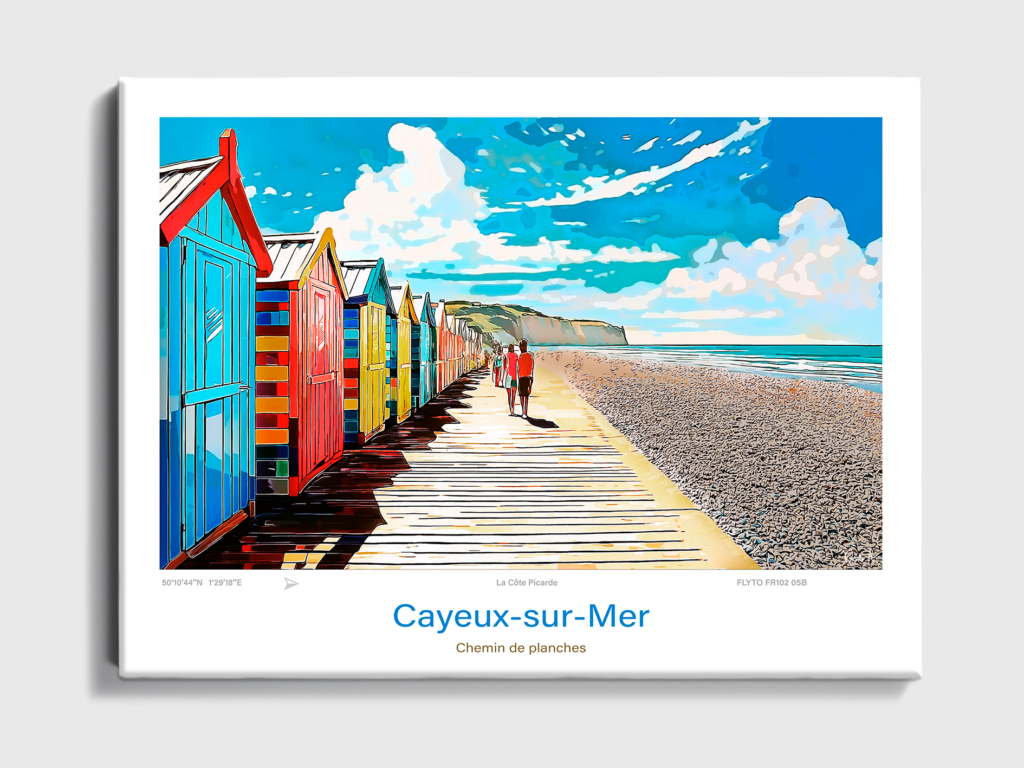 Affiche Cayeux-sur-Mer Illustration Chemin de planches 8 Toile Cayeux sur Mer Illustration Chemin de planches FR102 05B T