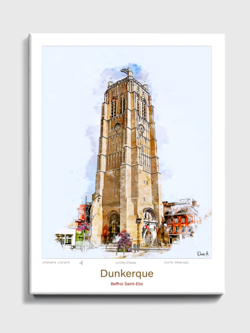 Toile Dunkerque Architecture Beffroi Saint Eloi FR101 02D T