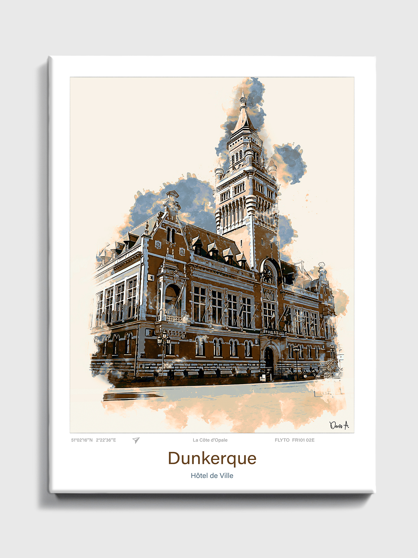 Toile Dunkerque Architecture Hôtel de Ville 43 Toile Dunkerque Architecture Hotel de Ville FR101 02E T