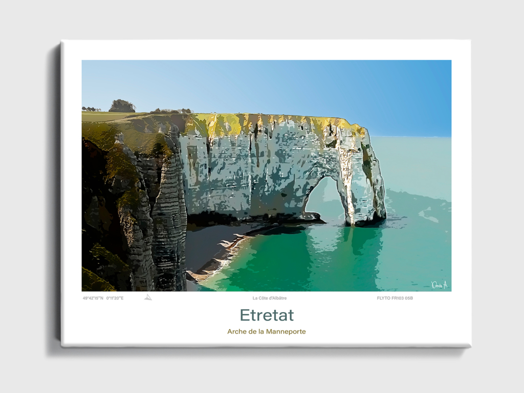 Affiche Le Havre Architecture Cathédrale Notre-Dame 7 Toile Etretat Illustration Arche de la Manneporte FR103 05B T