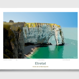 Toile Etretat Illustration Arche de la Manneporte