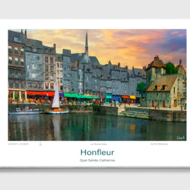 Toile Honfleur Aquarelle Quai Sainte-Catherine