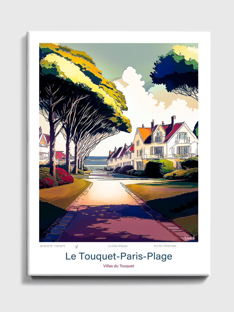 Affiche Le Touquet-Paris-Plage Illustration Enduropale du Touquet 7 Toile Le Touquet Paris Plage Illustration Villas du Touquet FR101 09A T