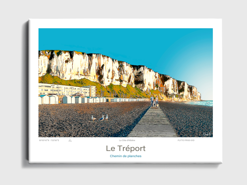 Toile Le Treport Illustration Chemin de planches FR103 01D T