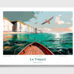 Toile Le Tréport Illustration Falaise de craie