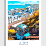 Toile Le Tréport Illustration Funiculaire des Terrasses