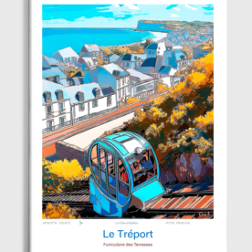 Toile Le Tréport Illustration Funiculaire des Terrasses