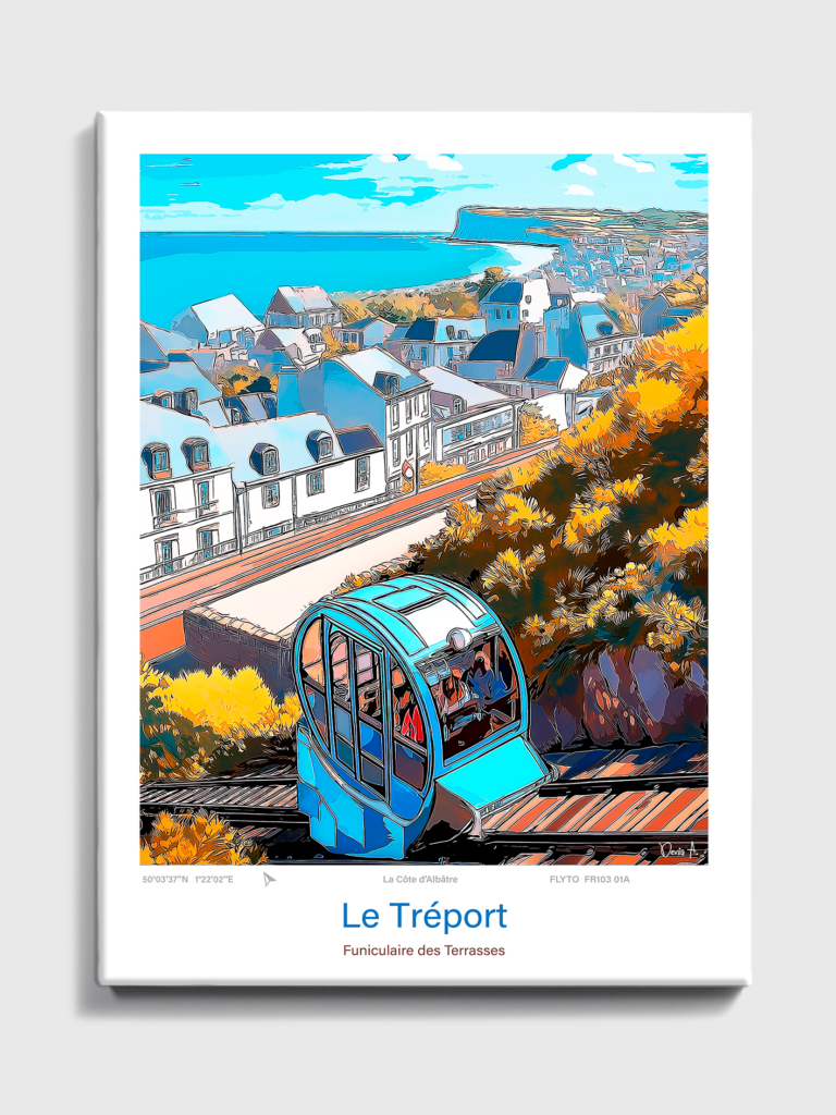 Toile Le Treport Illustration Funiculaire des Terrasses FR103 01A T