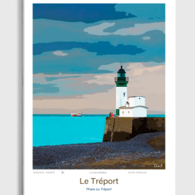 Toile Le Tréport Illustration Phare du Tréport