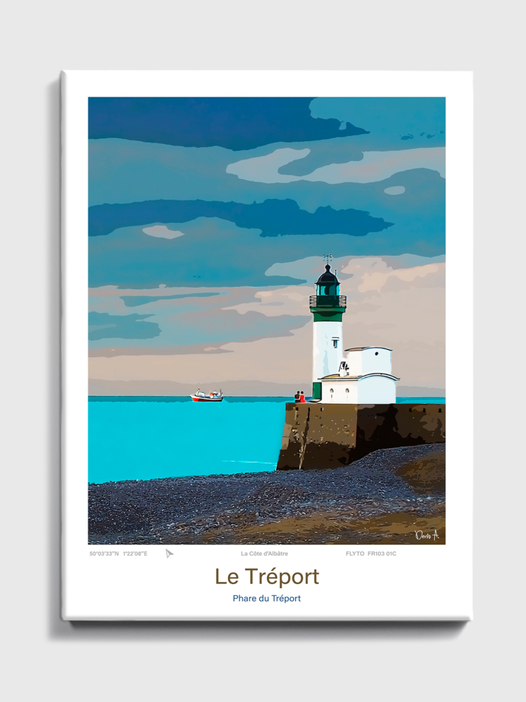 Toile Le Treport Illustration Phare du Treport FR103 01C T