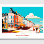 Toile Mers-les-Bains Illustration Promenade à la belle époque