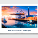 Toile Port Maritime de Dunkerque Illustration Terminal marchandises