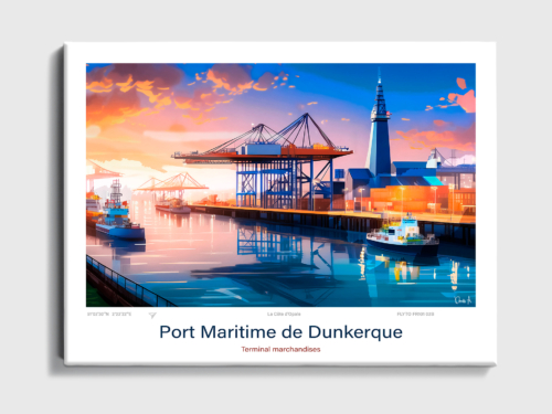 Toile Port Maritime de Dunkerque Illustration Terminal marchandises FR101 02B T