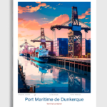 Toile Port Maritime de Dunkerque Illustration Terminal container